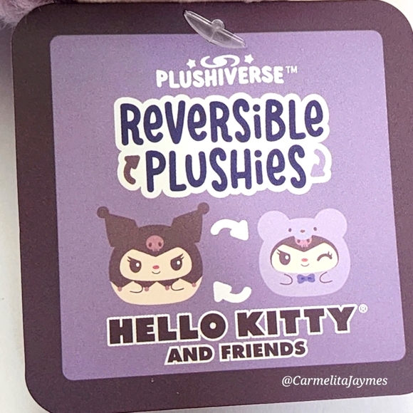 KUROMI 🐻 Purple Teddy Bear Kuromi Reversible Plushies Sanrio X TeeTurtle NWT - Picture 4 of 9